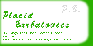 placid barbulovics business card